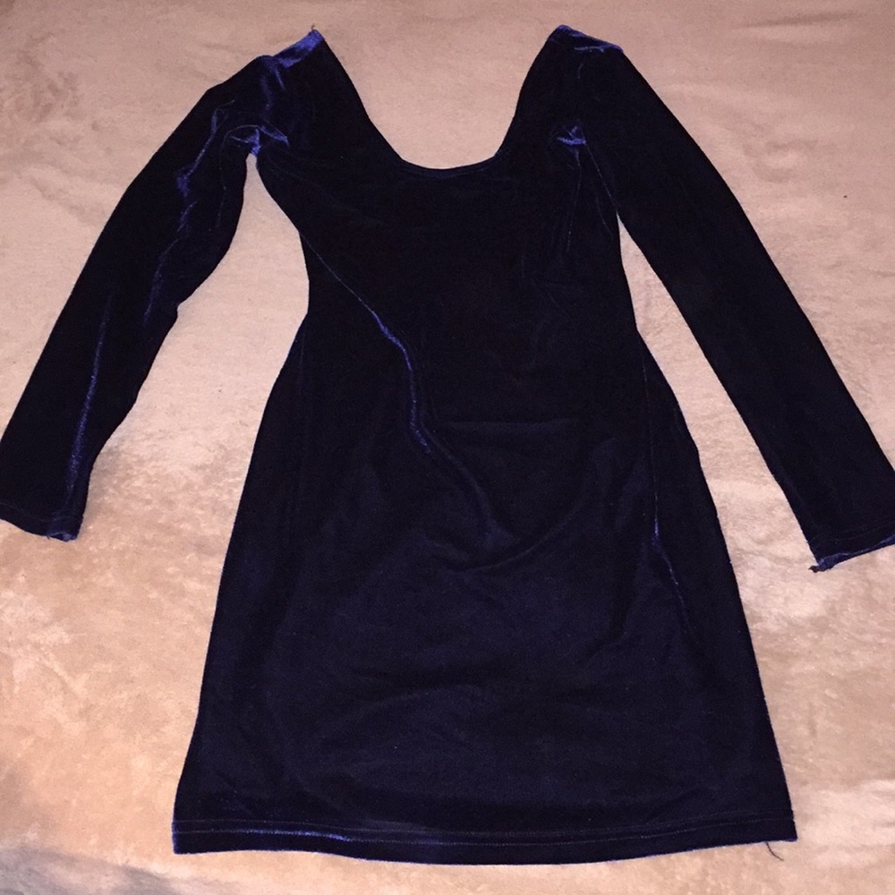 Smooth American apparel blue velvety mini dress